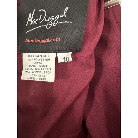 Mac Duggal 10509 Vertical Sequin Midi Sheath Dress 10 Burgundy $398 - Picture 16 of 16